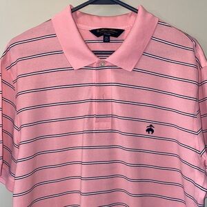 Brooks Brothers Pink &  Navy Striped Polo Slim Fit Shirt Men’s Size XXL PreLoved